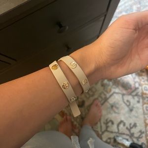 Tory Burch Double Wrap Logo Stud Bracelet